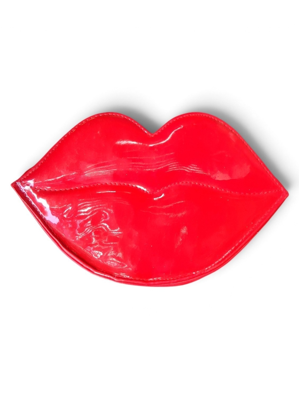 Moschino Red Lip-Shaped Glossy Cosmetic Pouch